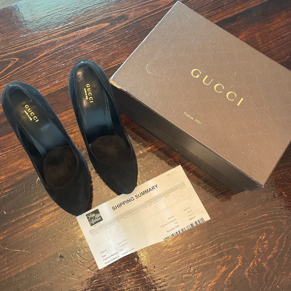 Gucci Debra suede Black pumps